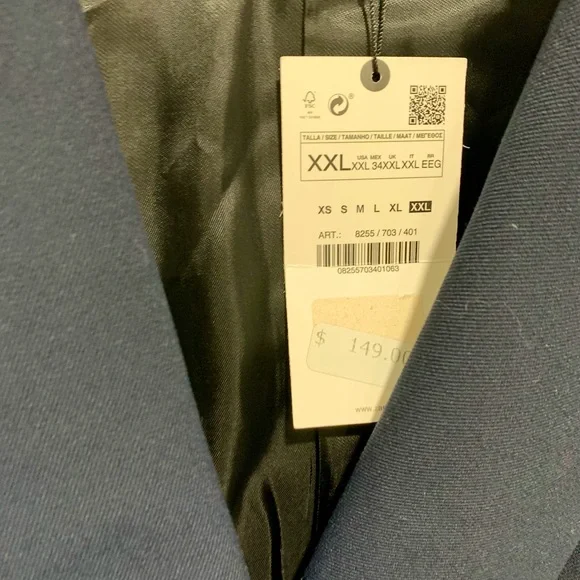 Zara Midnight Blue Jacket with Metallic Accents - Picture 2 of 6